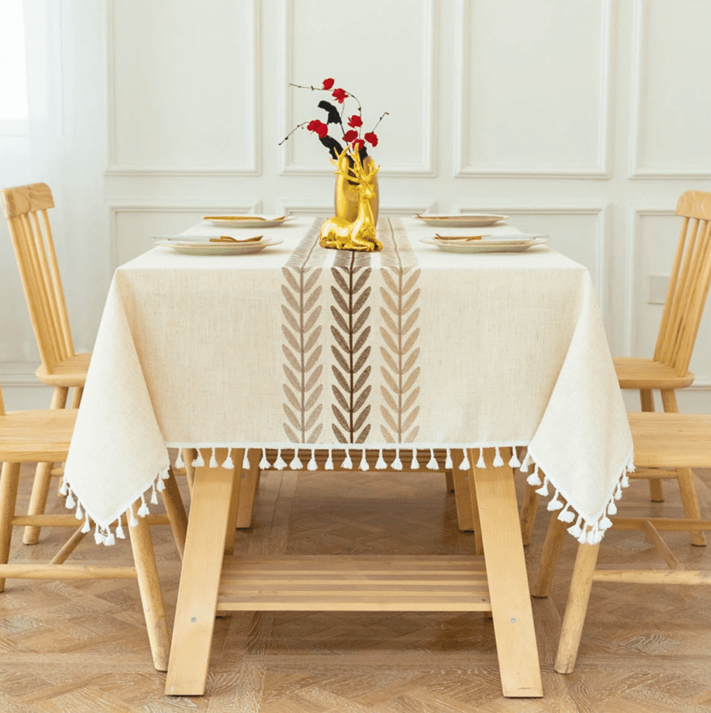 Coffee Leaf Tassel Tablecloth
