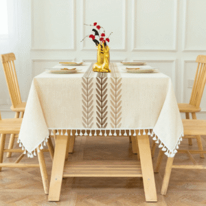 Coffee Leaf Tassel Tablecloth
