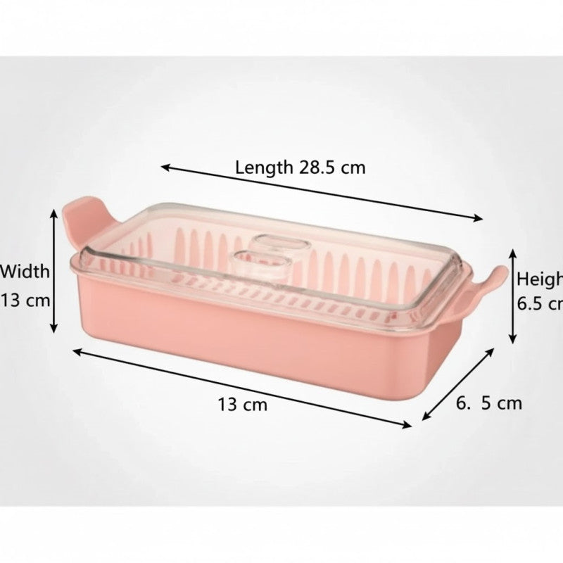 Cutlery Box with Lid and Drain - Image 4
